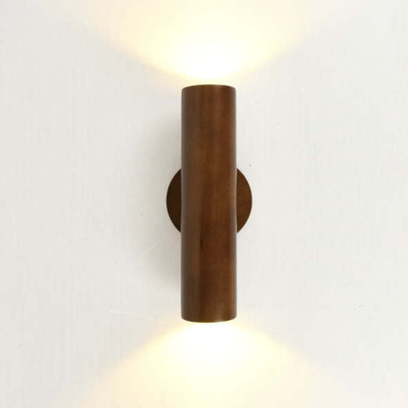 Modern Warm Solid Wood Double Head LED Sconce