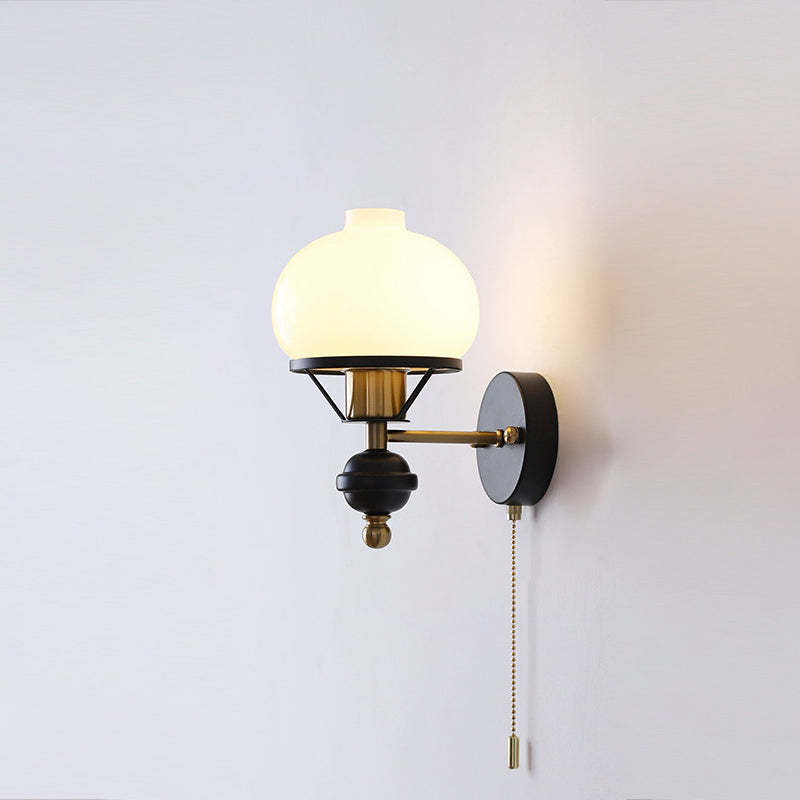 French Geometric Circle Glass Iron Sconce