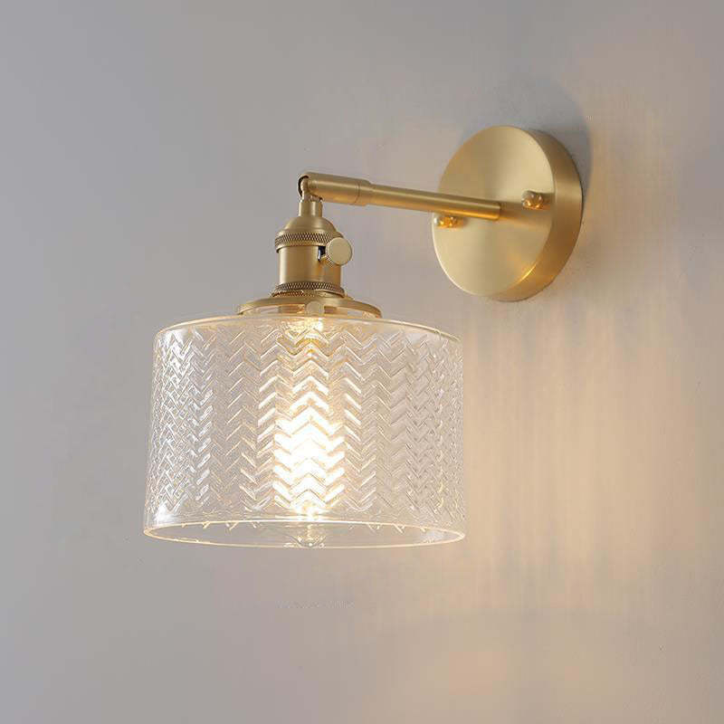 Nordic Minimalist Brass Cylinder Sconce