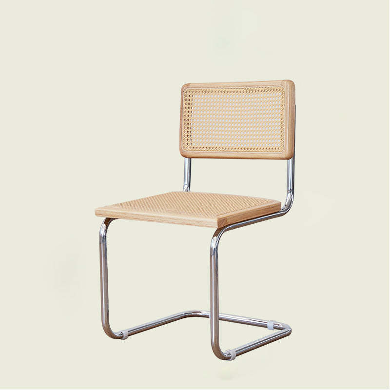 Scandinavian Curved Rattan Iron Dining Chair