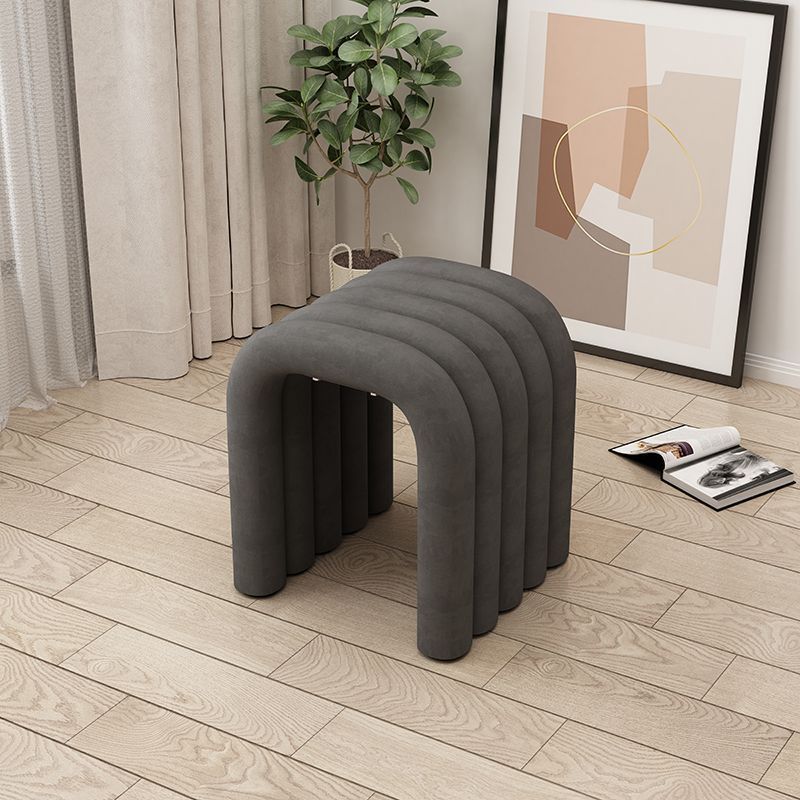 Minimalist U-Shape Lambswool Steel Chair — Gray