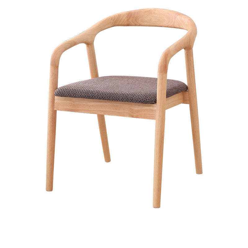 Minimalist Arched Wood Linen Dining Chair