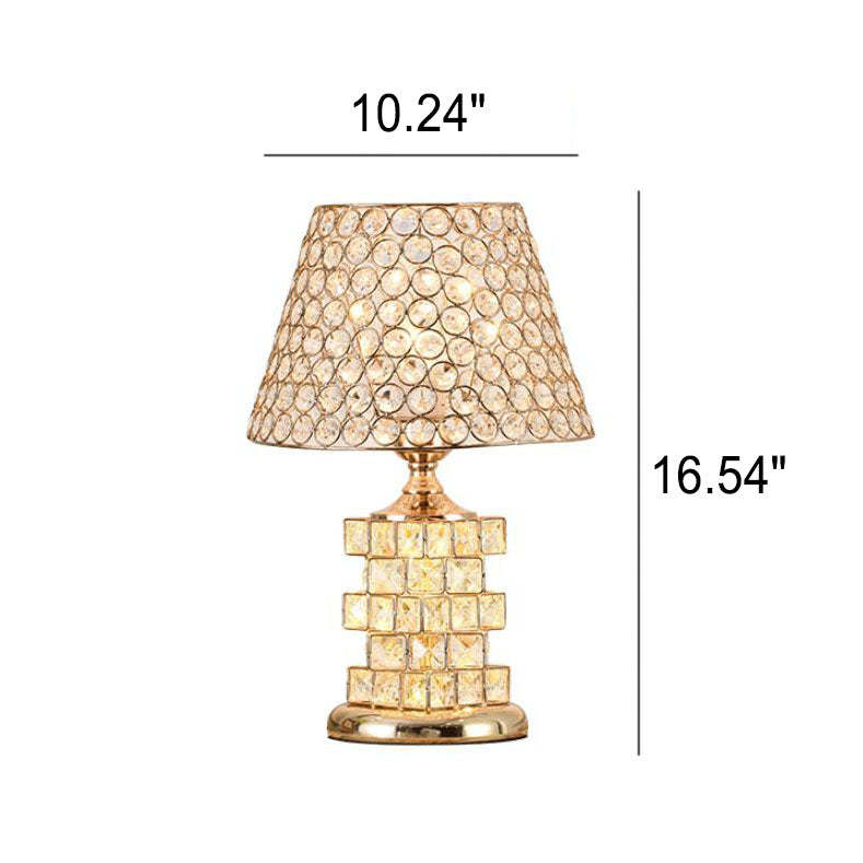 Nordic Luxury Crystal Cone Geometric Table Lamp — Dimmer Switch / C / 110V-120V For US/CA