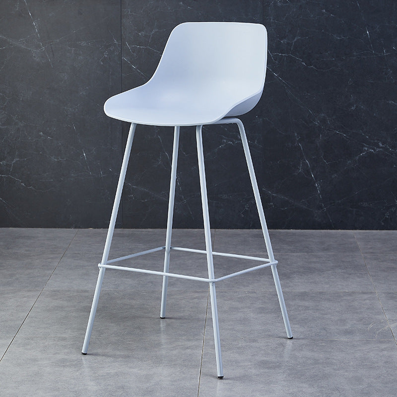 Curved Plastic Bar Stool — Light Blue