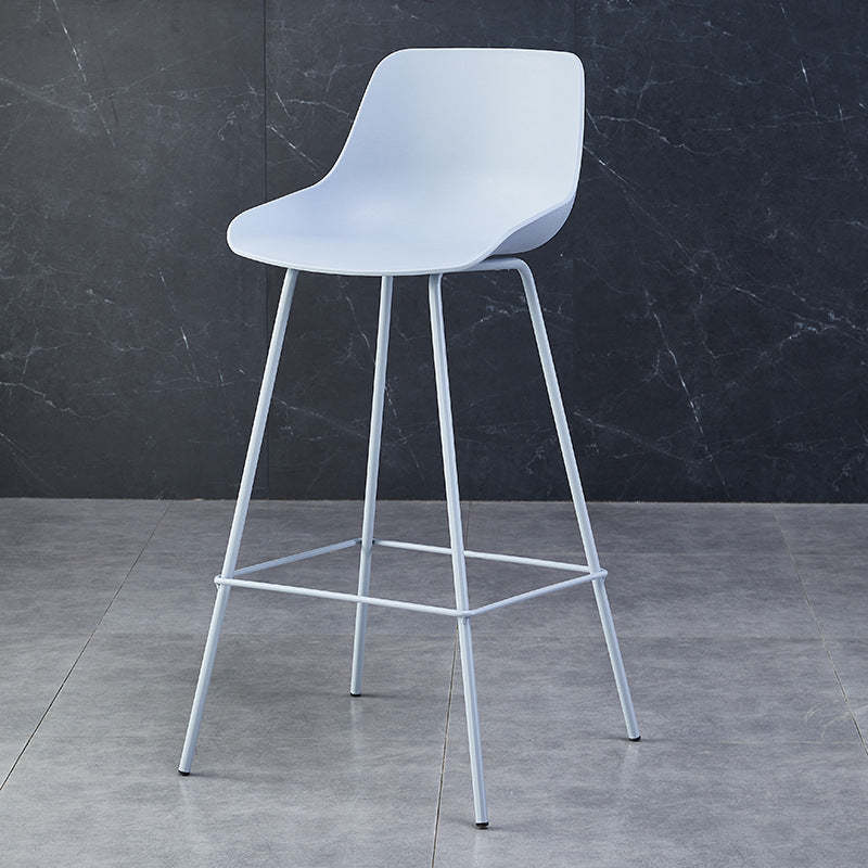 Curved Plastic Bar Stool — Light Blue