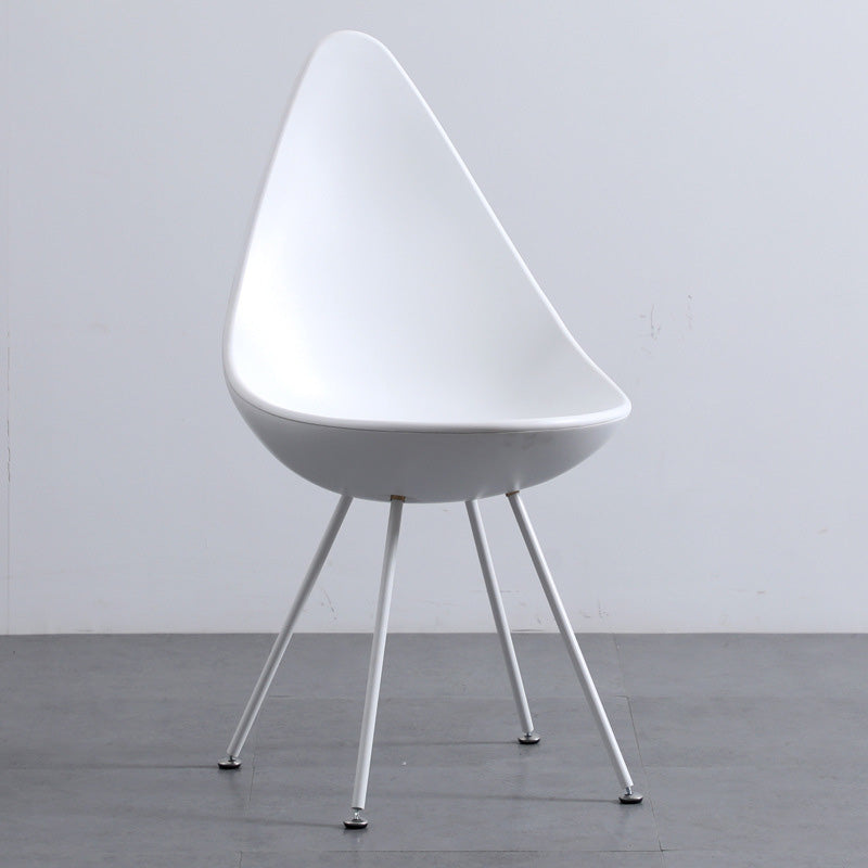 Contemporary Water Drop Plastic Dining Chair — White