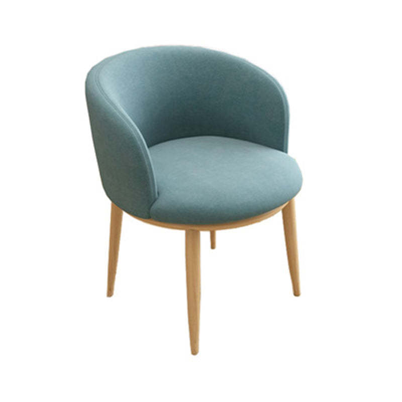 Nordic Curved Flannel Wood Vanity Stool — Dark Gray