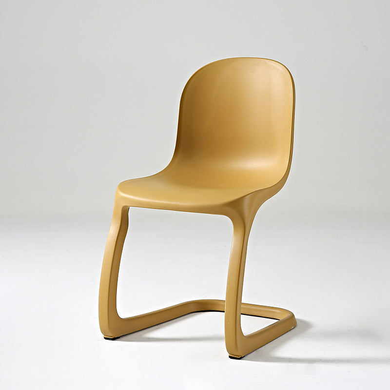 Scandinavian Bow-Frame Plastic Steel Dining Chair