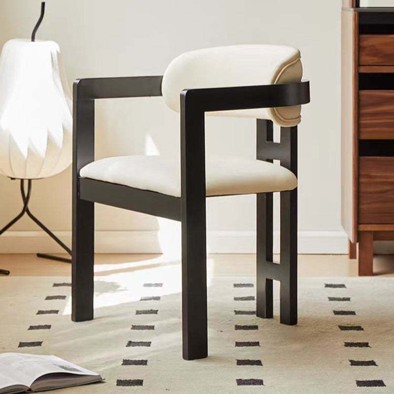 Scandinavian Bent Leather Wood Dining Armchair