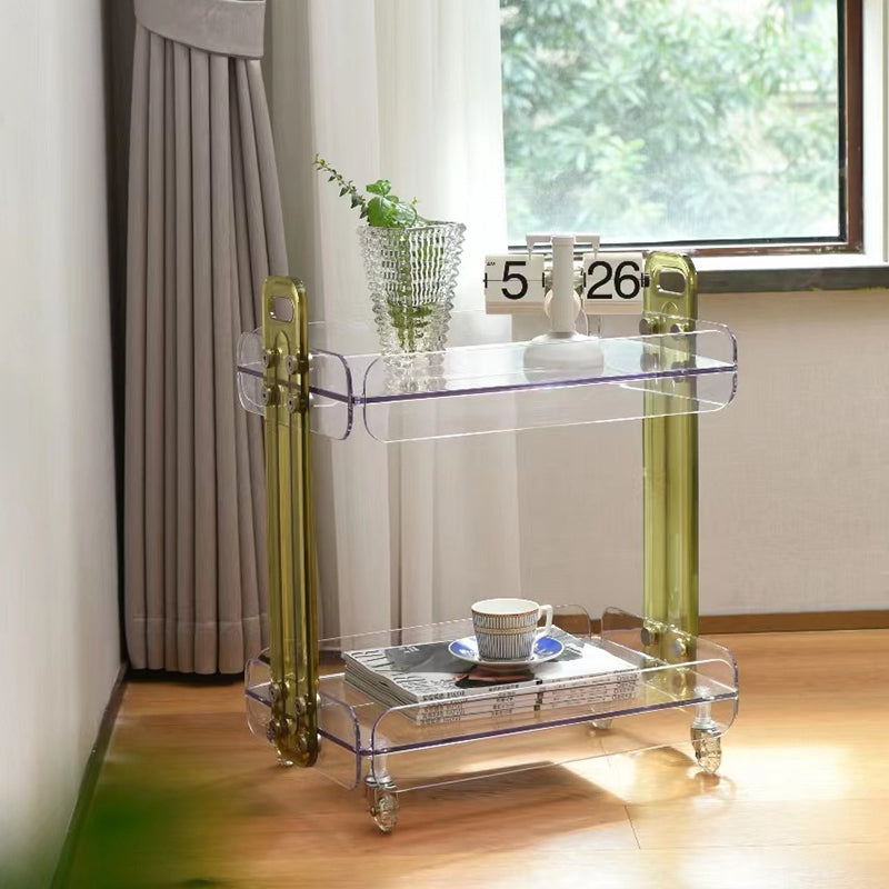 Scandinavian Acrylic 2-Tier End Table — Green