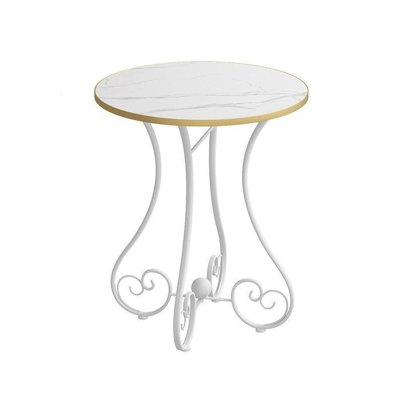 Nordic Heart-Base Engineered Wood Metal Round Coffee Table