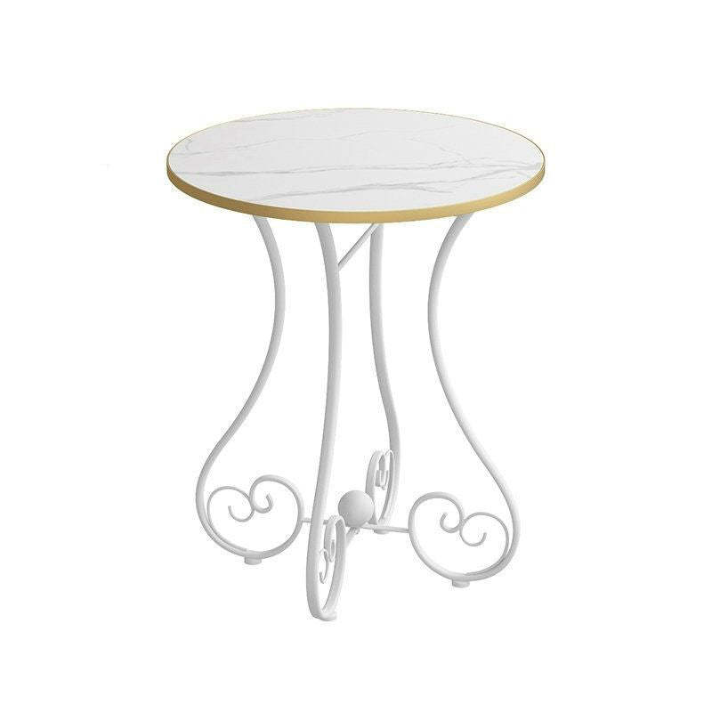 Nordic Heart-Base Engineered Wood Metal Round Coffee Table