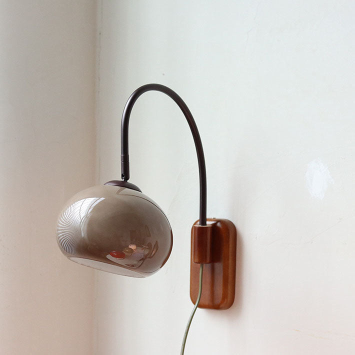 European Minimal Glass Solid Wood Sconce — Plug-In / 220V-240V For UK/AU