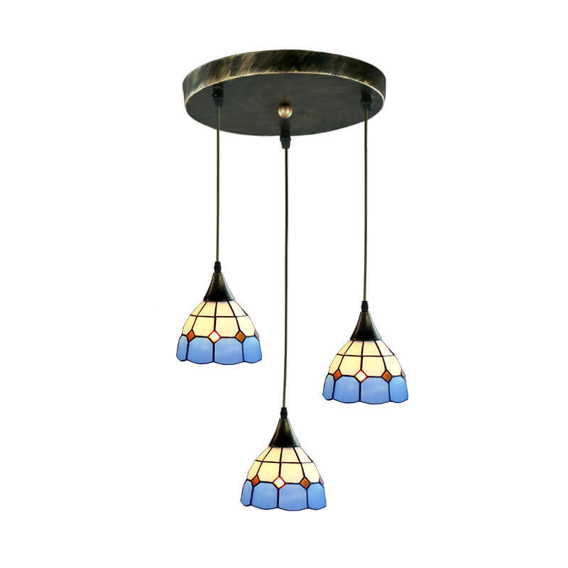 Tiffany Stained Glass Bell Island Chandelier