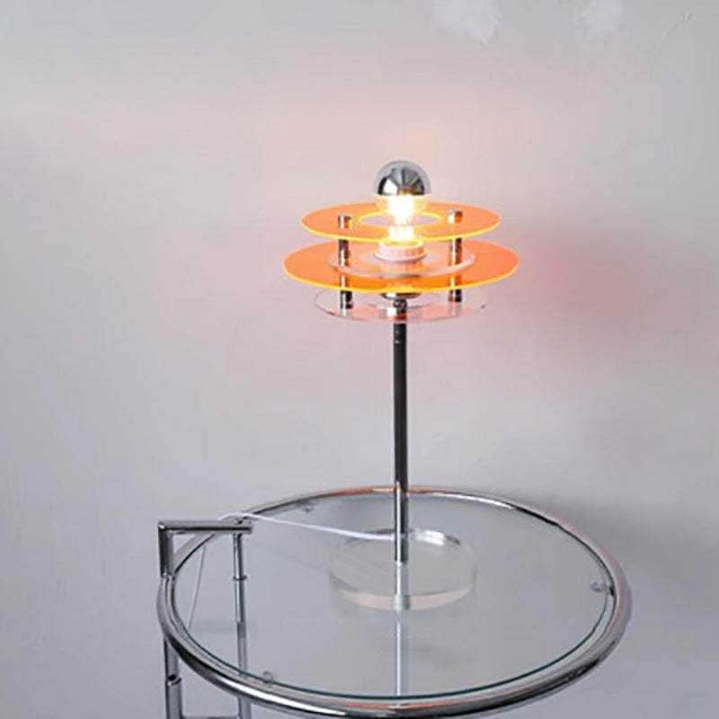 Mid-Century Flying Saucer Iron Acrylic Lamp