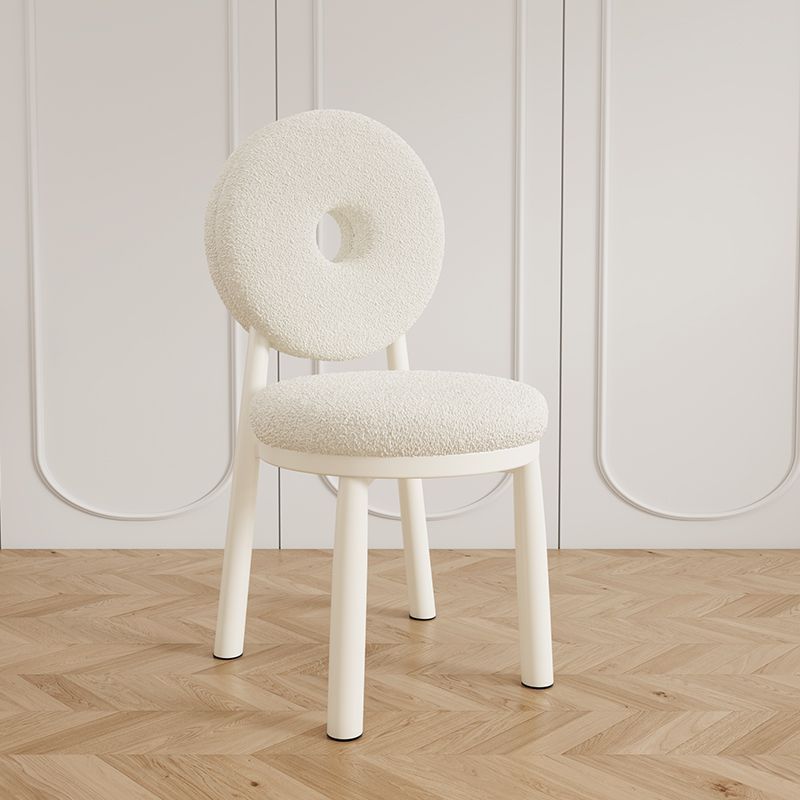 Nordic Lambswool Steel Round Dining Chair