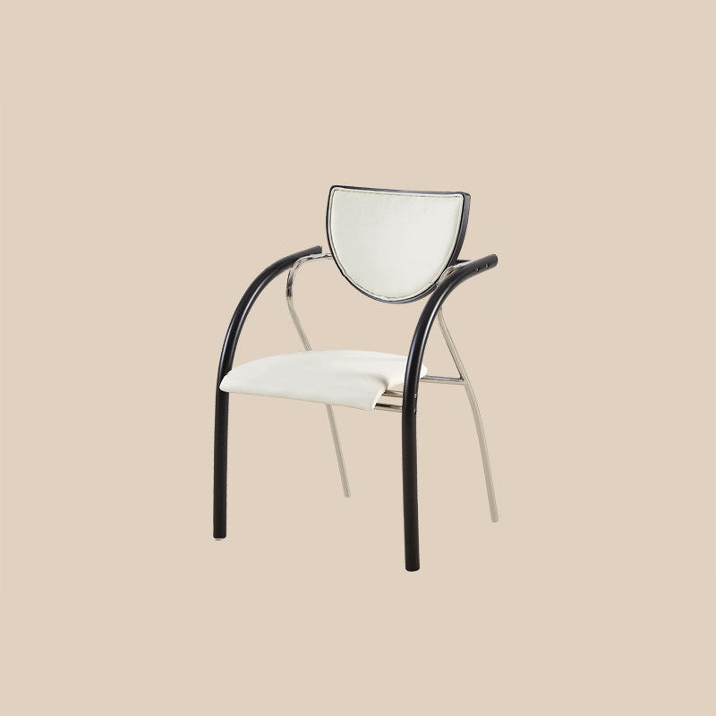 Nordic Microfiber Leather Wood Semicircular Dining Chair