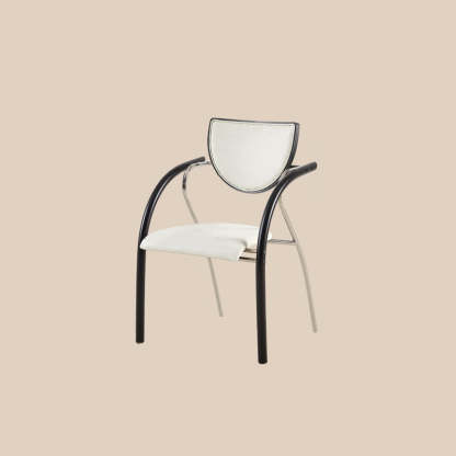 Nordic Microfiber Leather Wood Semicircular Dining Chair