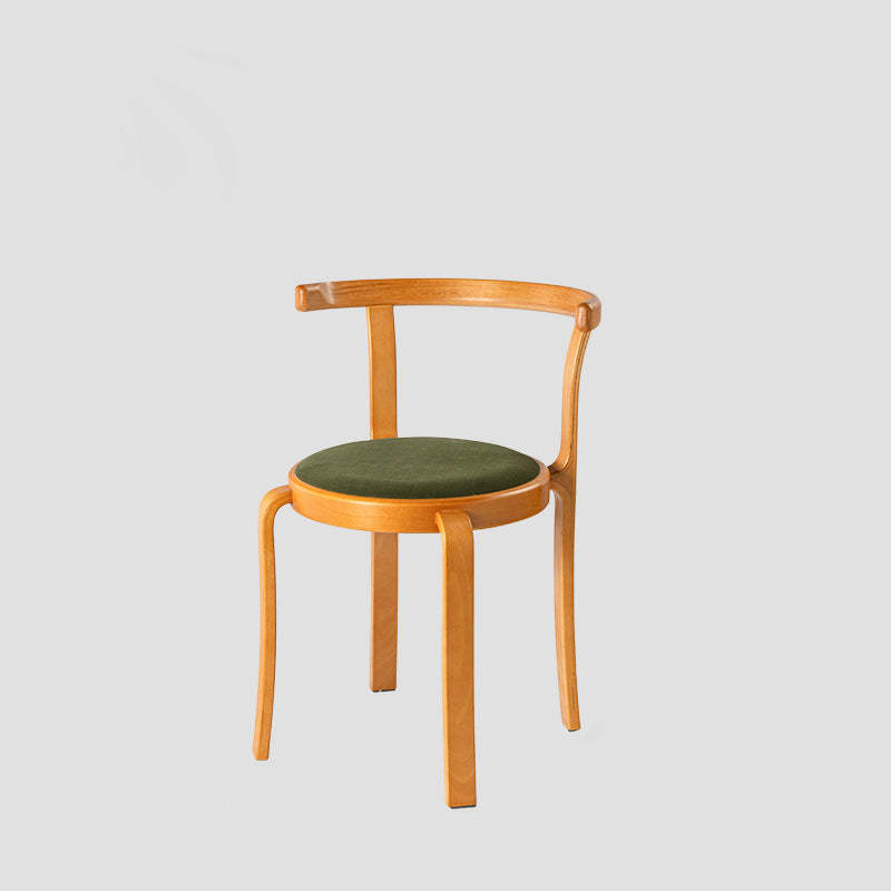 Chinese Wood Flannel Dining Chair