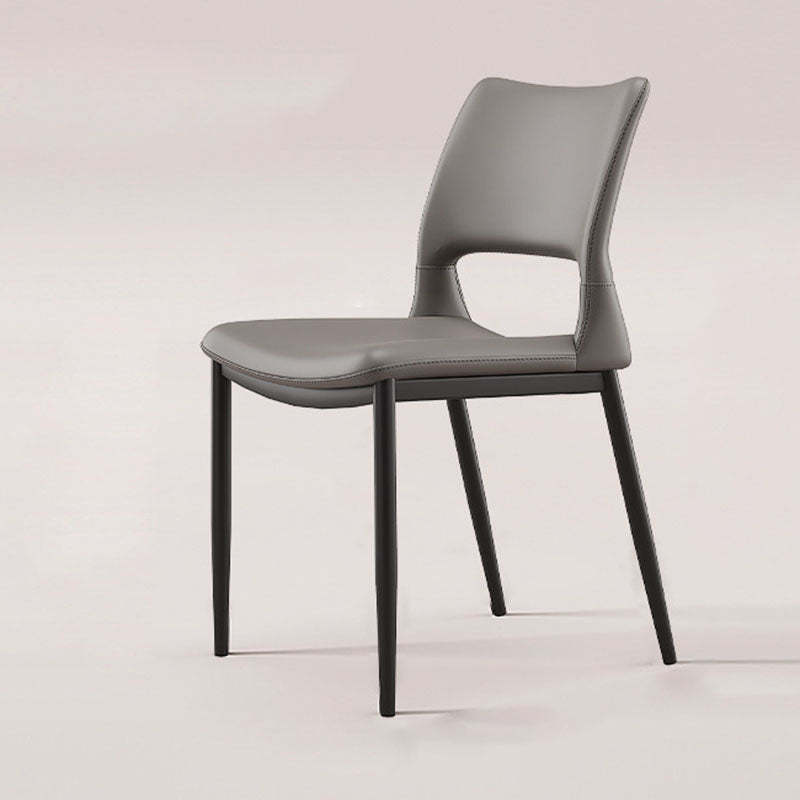Gray nordic curved hollow dining chairs & benches — Dark Gray