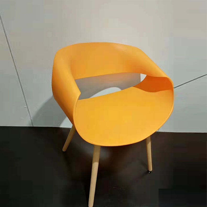 Creative twisted half gray accent chairs — Orange