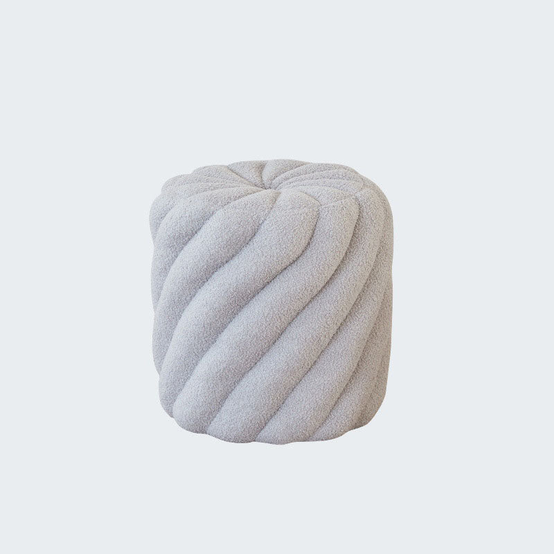 Scandinavian Lambswool Round Vanity Stool