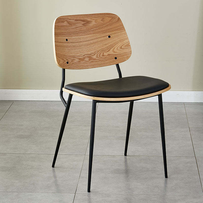 Scandinavian Leather Metal Dining Chair