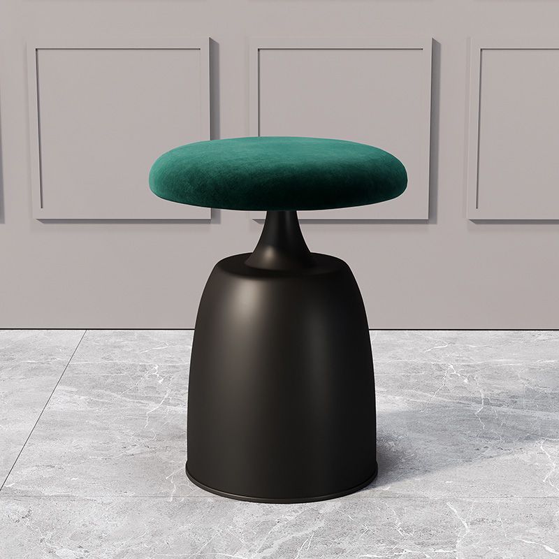 Minimalist Cylinder Fabric Metal Vanity Stool