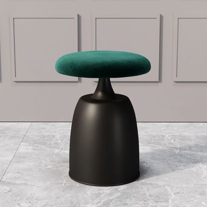 Minimalist Cylinder Fabric Metal Vanity Stool