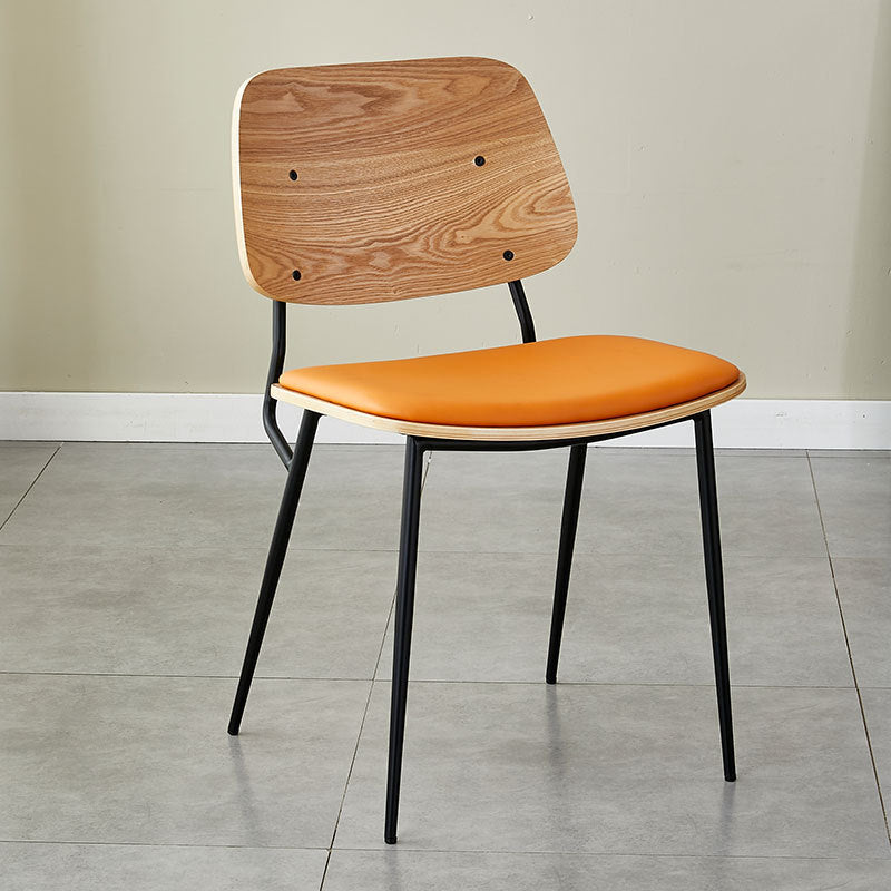 Scandinavian Leather Metal Dining Chair