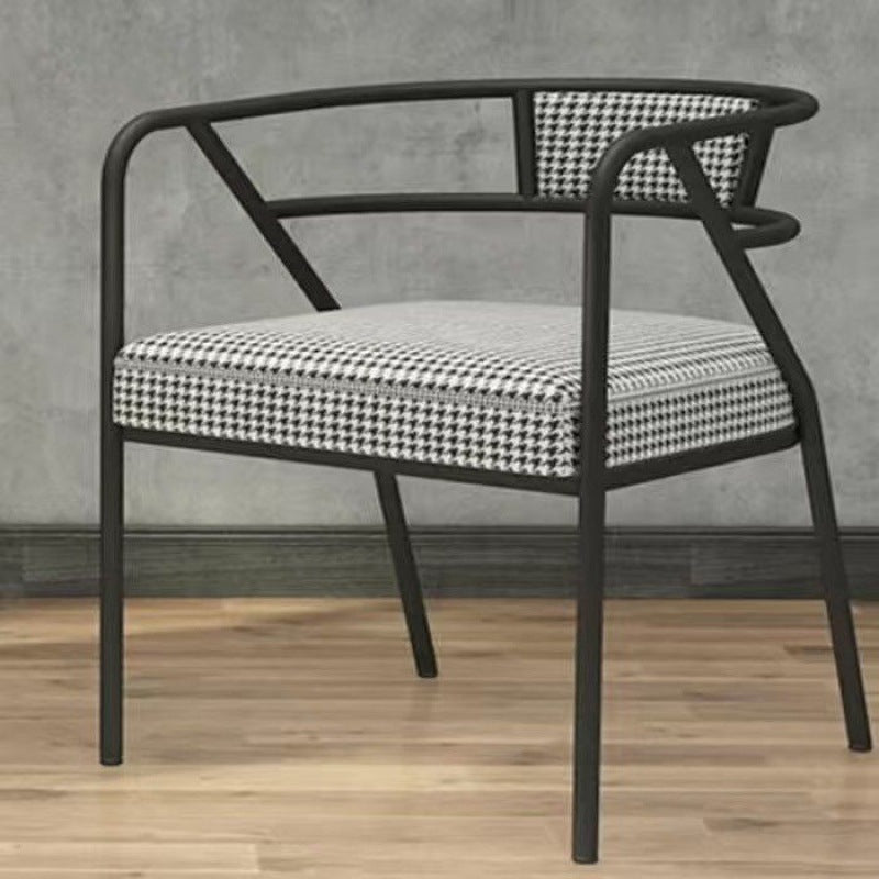 Industrial Suede Leather Curved Dining Chair
