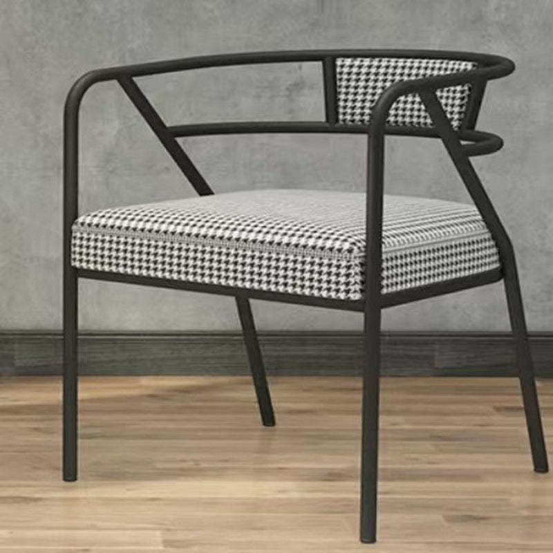 Industrial Suede Leather Curved Dining Chair