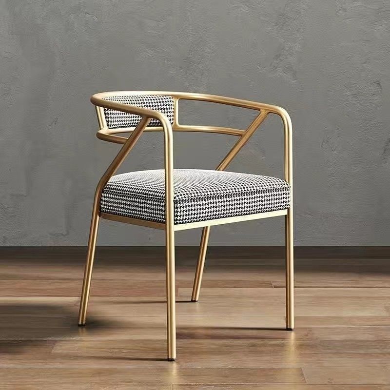 Industrial Suede Leather Curved Dining Chair