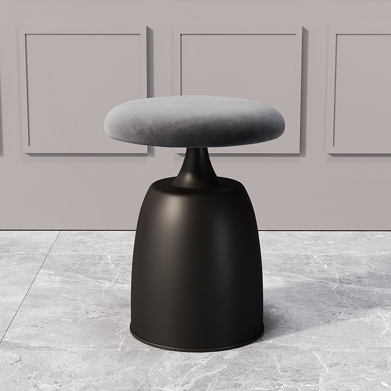 Lighom vanity cylinder metal fabric vanity stools for bedroom