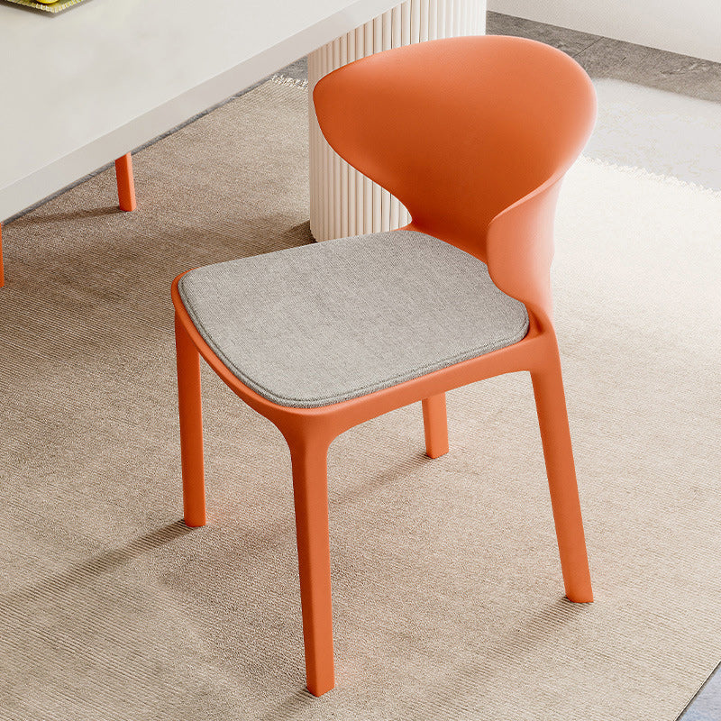 Scandinavian Velvet Ergonomic Stackable Dining Chair — No Cushion / Black