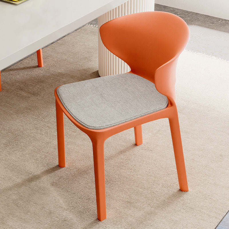 Scandinavian Velvet Ergonomic Stackable Dining Chair — No Cushion / Black