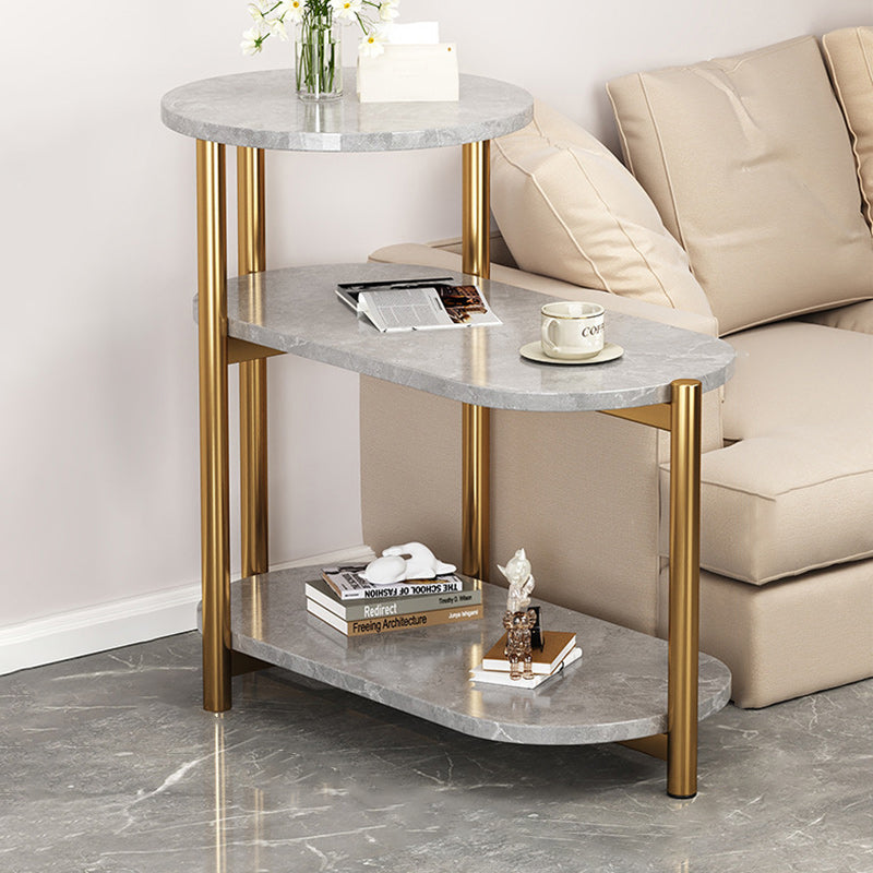 Nordic Long Oval Iron 3-Tier Side Table