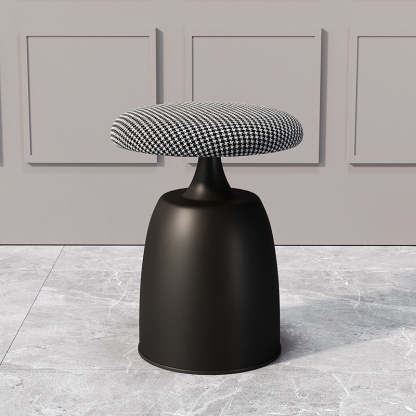 Minimalist Cylinder Fabric Metal Vanity Stool
