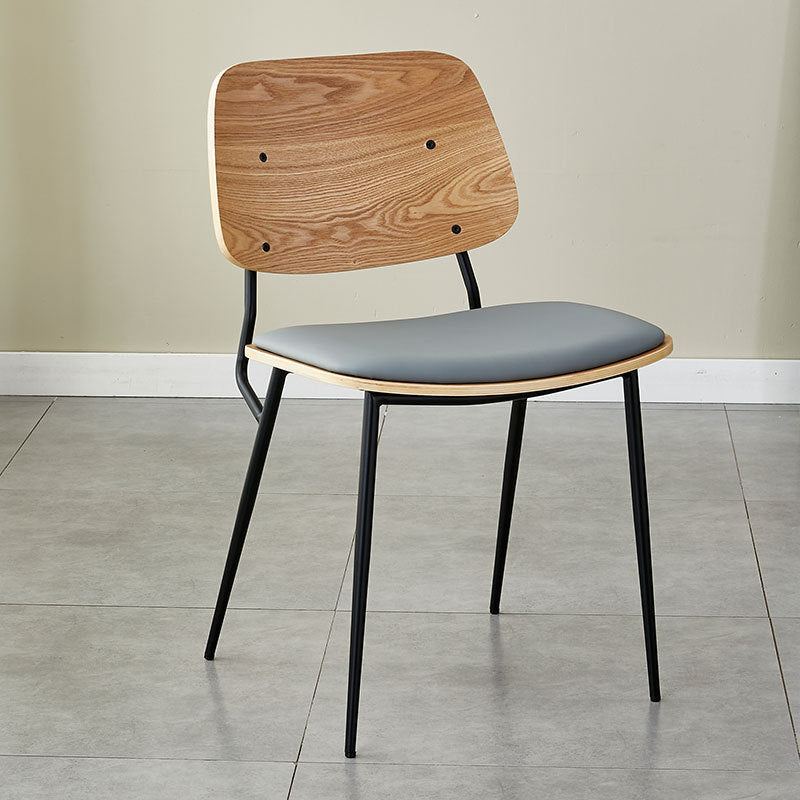Scandinavian Leather Metal Dining Chair