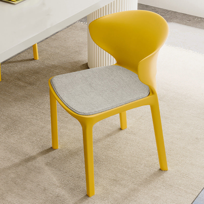 Scandinavian Velvet Ergonomic Stackable Dining Chair — Cushion Included / Khaki
