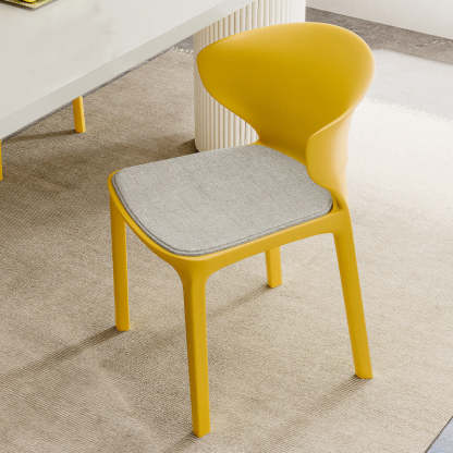 Scandinavian Velvet Ergonomic Stackable Dining Chair — Cushion Included / Khaki