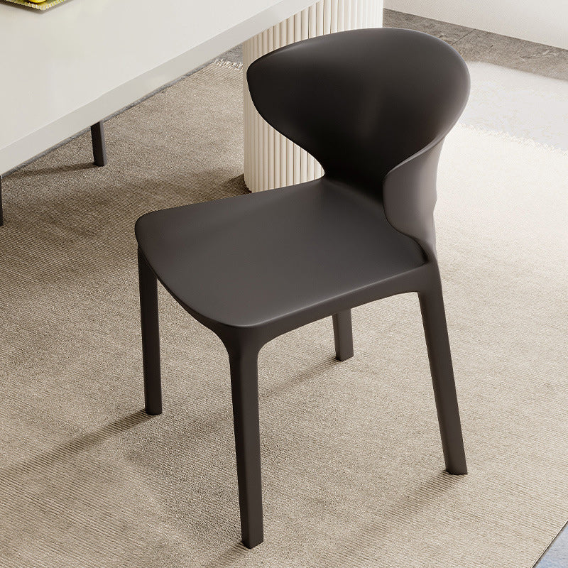 Scandinavian Velvet Ergonomic Stackable Dining Chair — Cushion Included / Light Gray
