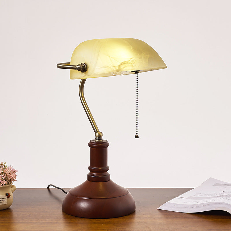 Vintage Solid Wood Glass Bank Zipper Lamp