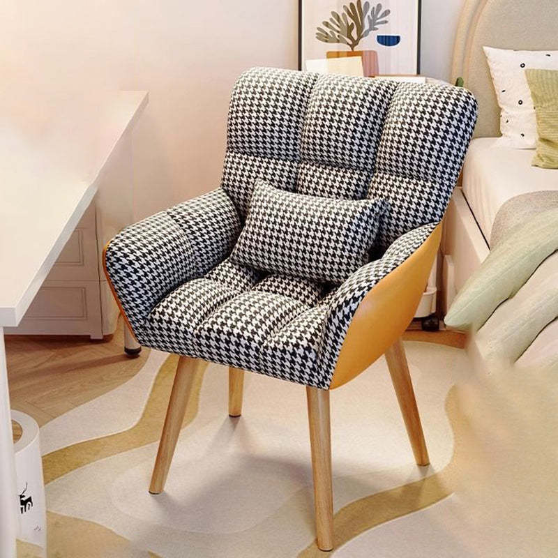 Houndstooth Flannel Tapered Leg Vanity Stool — Houndstooth