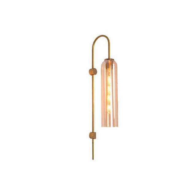 Nordic Luxury Glass Column Bent Arm Sconce