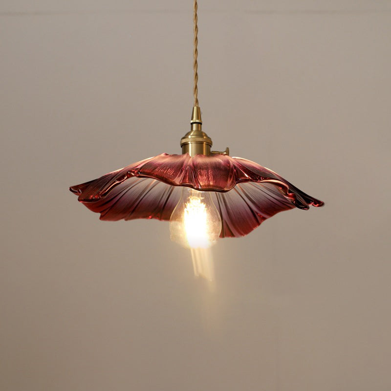 Lighom lotus leaf brass pendant lighting for living room — Transparent / 220V-240V (UK/AU)