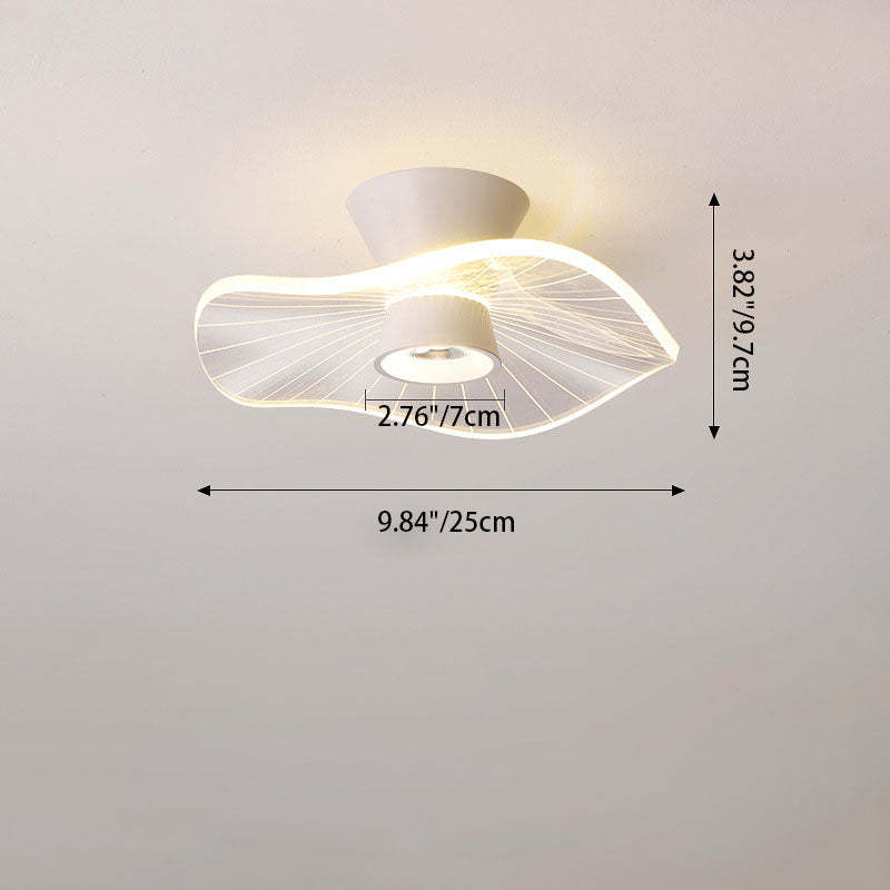 Round Rose Flower Iron Acrylic LED Flush Ceiling Light
