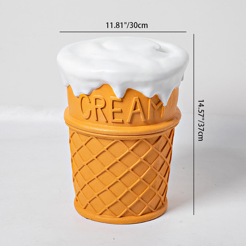 Contemporary Resin Donut Ice Cream Cylindrical Chair — Macaroon