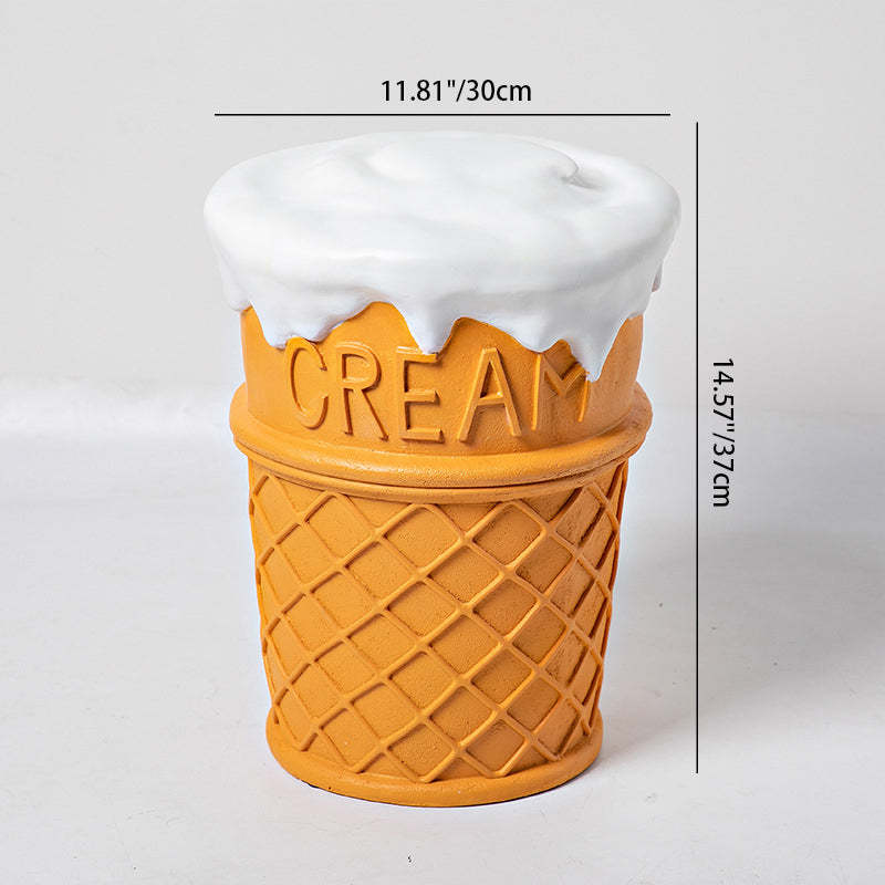 Contemporary Resin Donut Ice Cream Cylindrical Chair — Macaroon