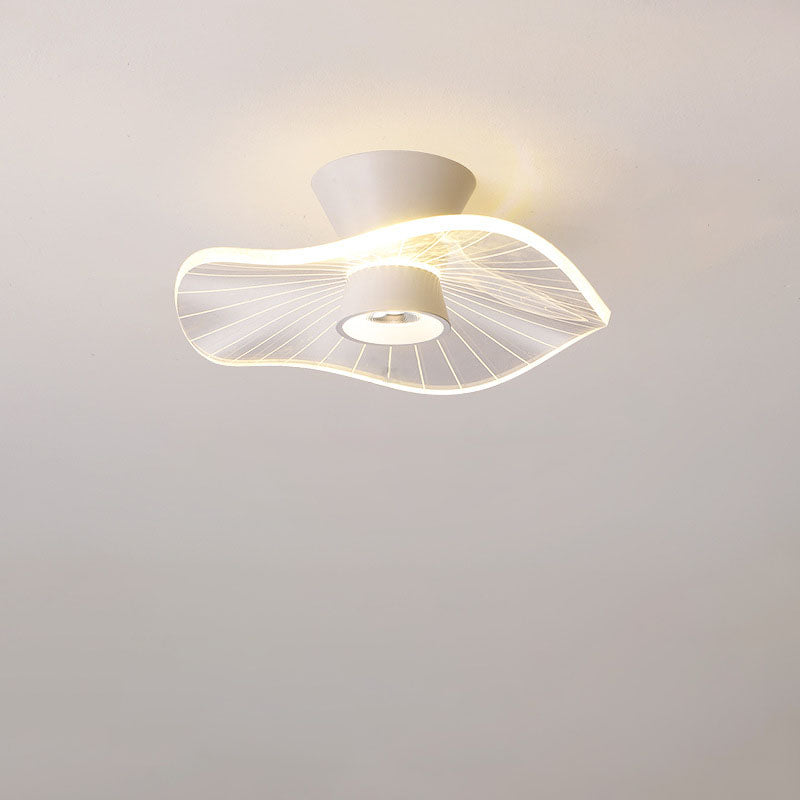 Round Rose Flower Iron Acrylic LED Flush Ceiling Light
